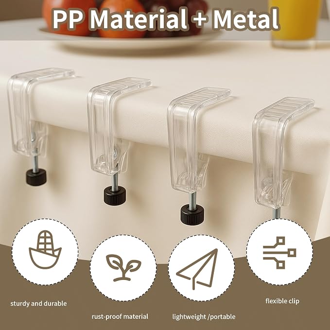 12 Pieces Adjustable Tablecloth Clips, Suitable - Image 9
