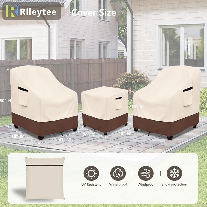 Rileytee Outdoor Furniture Covers Waterproof, 600D Heavy Duty Patio Furniture - Image 2