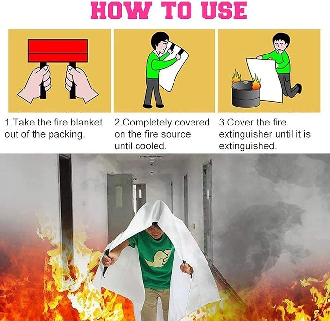 TONYKO Emergency Fire Blankets, Flame Retardant Protection and Heat Insulation - Image 4