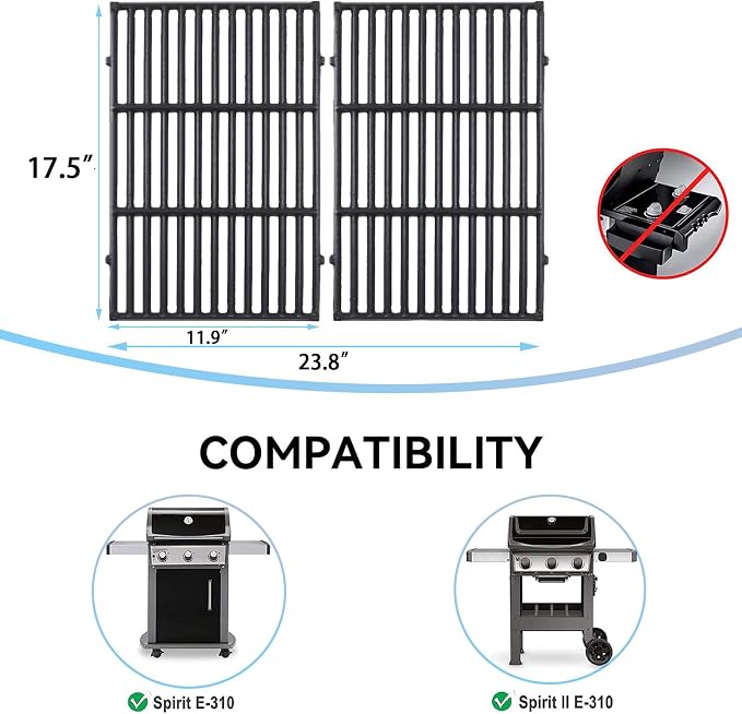 17.5 Inch 7638 Cooking Grates for Weber Spirit & Spirit II 300 Spirit E/S 310 - Image 2