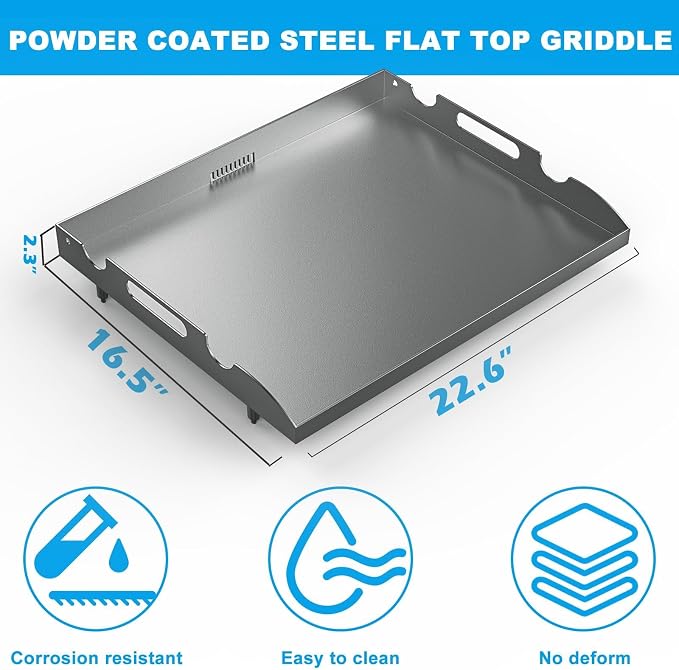 Flat Top Griddle for Blackstone 22 Inch Griddle Powder Coated Steel Gill Pan - Image 2