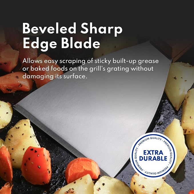 New Star Foodservice 38309 Wood Handle Slant Edge Grill Scrapers, 4 by 8.5-Inch - Image 4