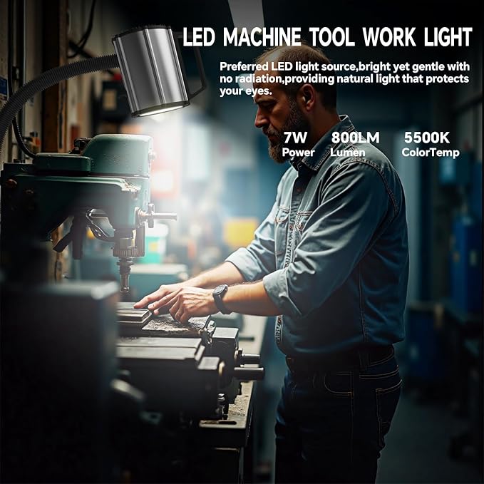 Super Strong Magnetic Base LED Work Light, 800 Lumens IP66 Waterproof Gooseneck - Image 4