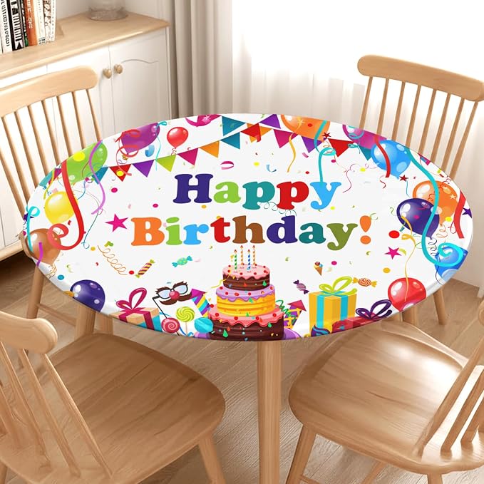 Birthday Round Fitted Tablecloth - Image 7
