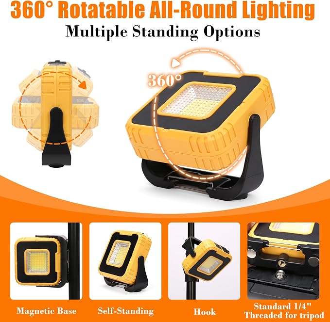 2-Pack 5000mAh LED Grill & Work Lights, Super Bright 1000LM Rechargeable - Image 7