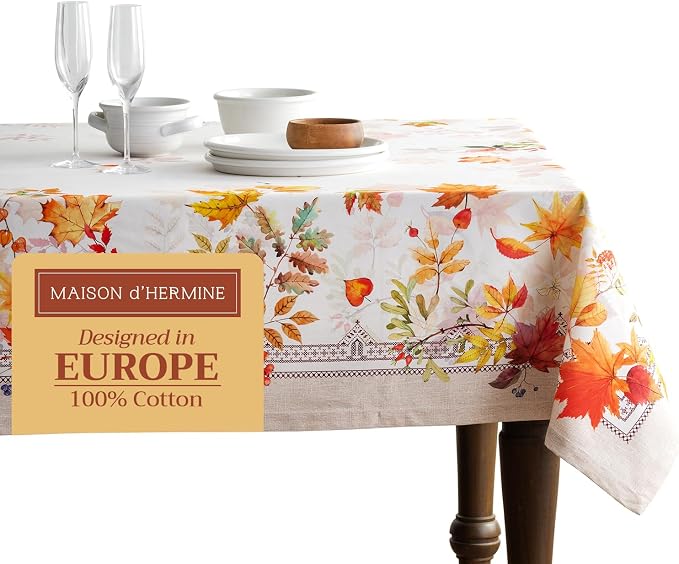 Maison d' Hermine Table Cloth Rectangle Table 100% Cotton 60 x 120 Inches Fall by MaisondHermine