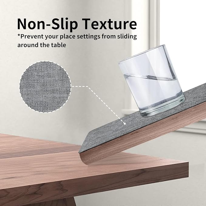 Maxpearl Faux Leather Placemats Set of 8 – Waterproof, Wipe Clean, Heat - Image 4