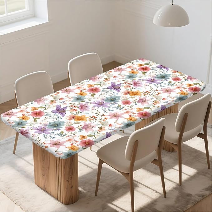 Rectangle Table Cloth Cover Waterproof Elastic Fitted Polyester Fitted - Image 6