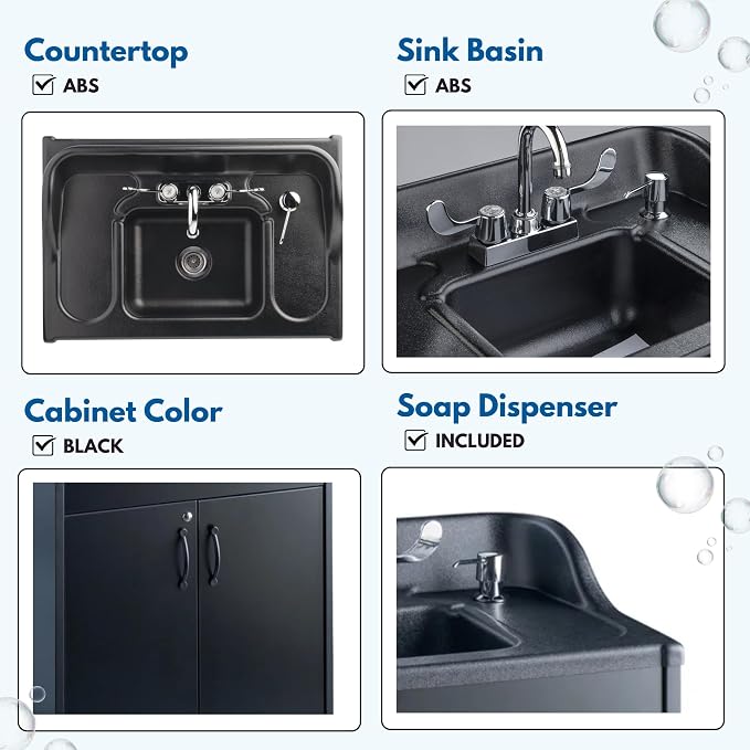 Ozark River Portable Sinks Premier Black, Mobile Self Contained Sink, Mobile - Image 5