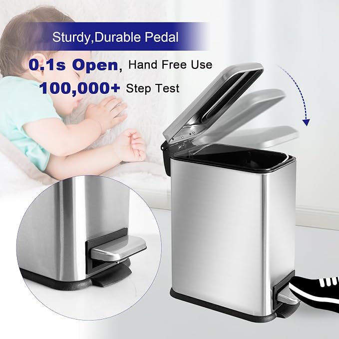 Bathroom Trash Can，5L/1.3 Gallon Trash Can - Image 5