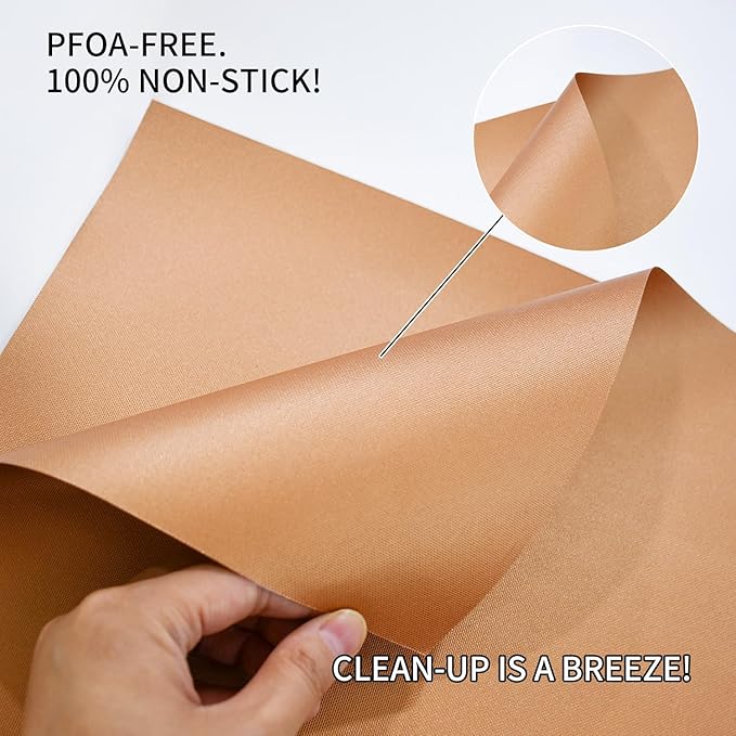 Grill Pads Floor Mats, Copper Reusable Set of 6, 15.75 x 13 Inch Fiberglass