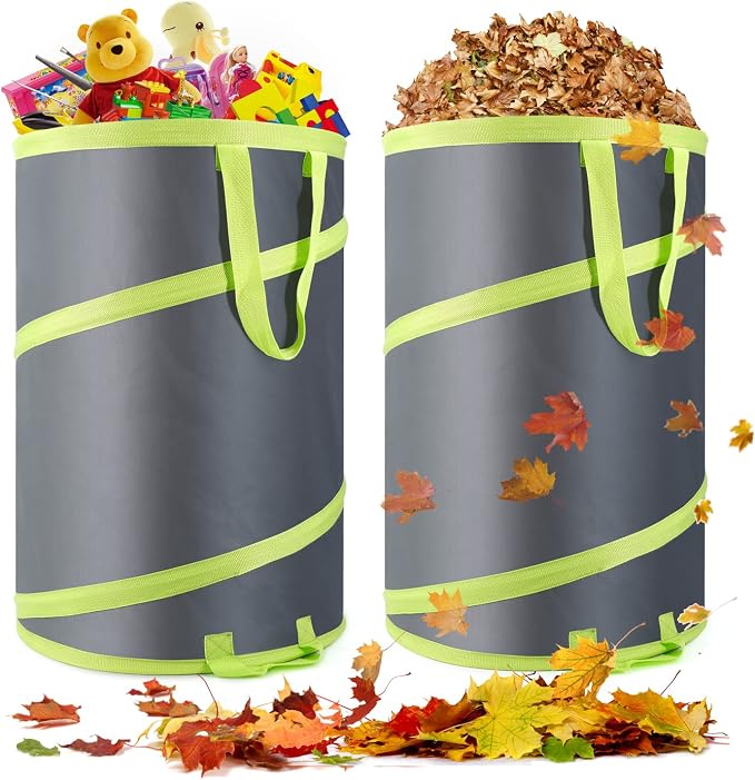 Resuable Leaf Bag 2 Pack, Collapsible Trash Can by Altdorff