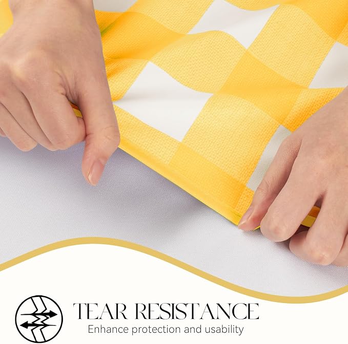 MOSAYT Rectangle Vinyl Tablecloth, 100% Waterproof Buffalo Gingham Plastic - Image 6