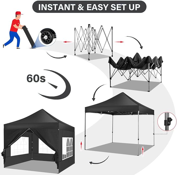 COBIZI 10x10 Pop Up Canopy Tent 10x10 Canopy - Image 5