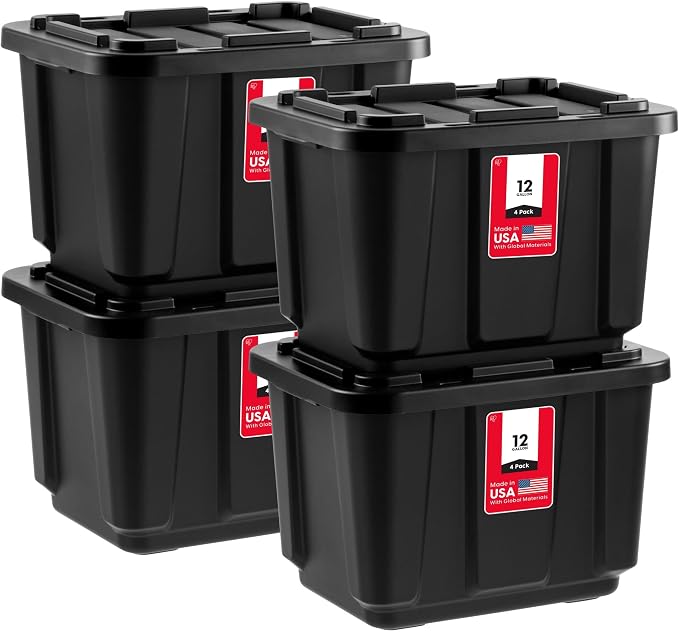 IRIS USA 4-Pack 12 Gallon Storage Bins by IRISUSA
