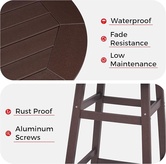 Costaelm Patio Bistro Table, Outdoor Bistro Dining Pub Table - Image 7