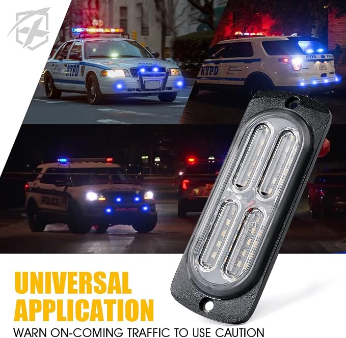 Xprite 24 LED Blue Surface Mount Strobe Police Lights Kit, Emergency Safety - Image 5