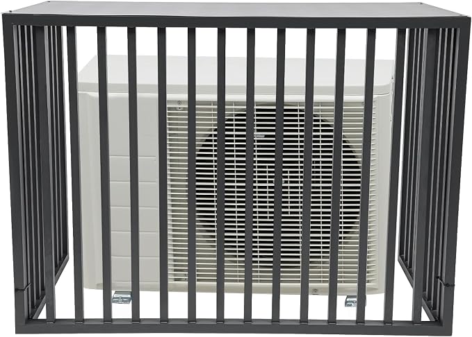 Air Conditioner Fence with Top Cover, Freestanding Metal Trash Can Hider Outdoor by TFCFL