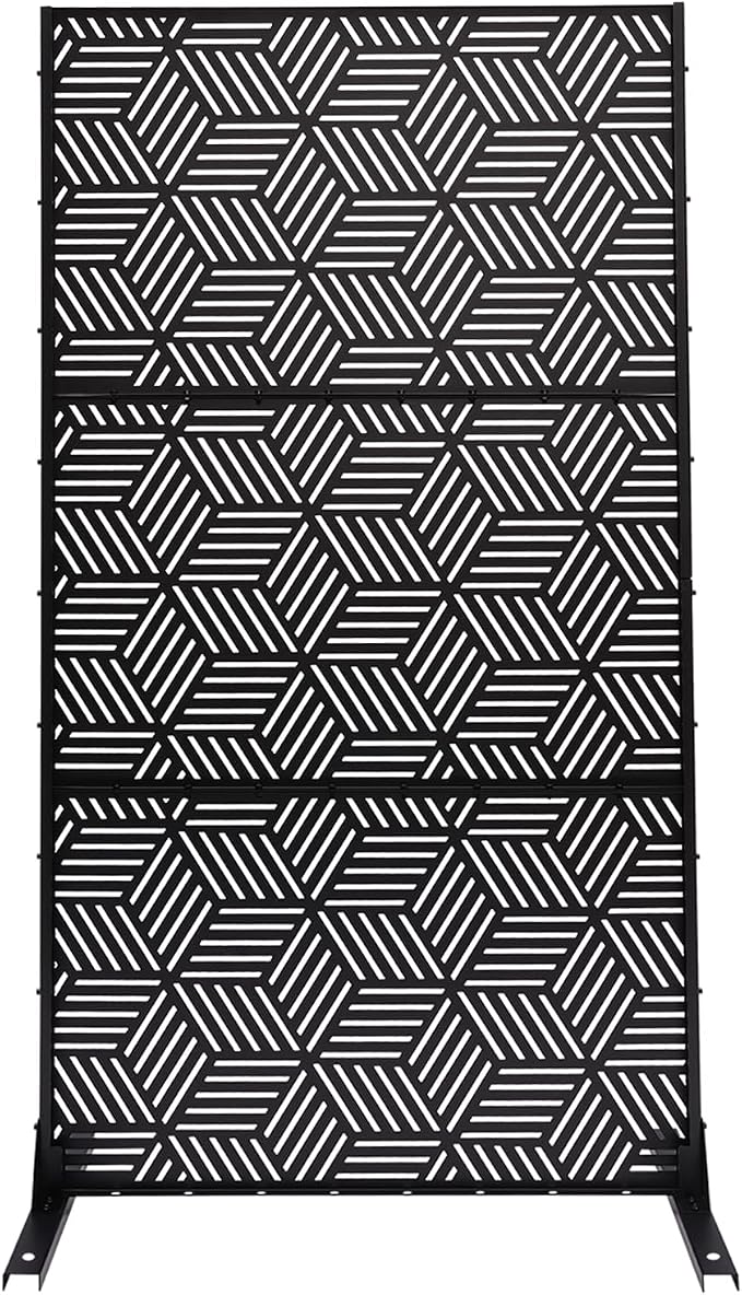 Outdoor Privacy Screens Freestanding, Rustproof Metal Decorative Fence Panels by Unknown