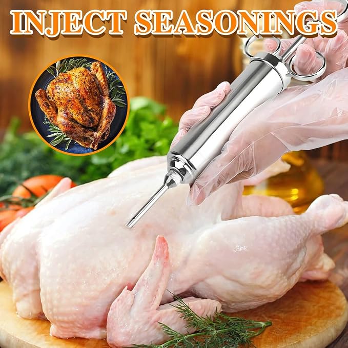 304-Stainless Steel Meat Injector Syringe Kit - Image 7