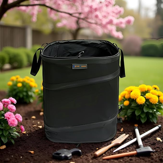 YUDI & GARDEN 19 Gallon Square Collapsible Yard Waste Bin, Collapsible Trash Can - Image 7