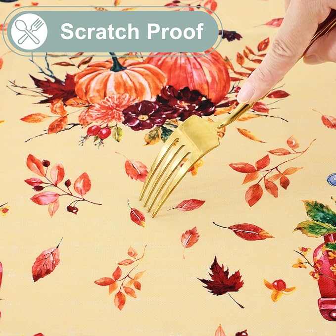 misaya Rectangle Waterproof Vinyl Table Cloth, Wipeable Tablecloth - Image 4