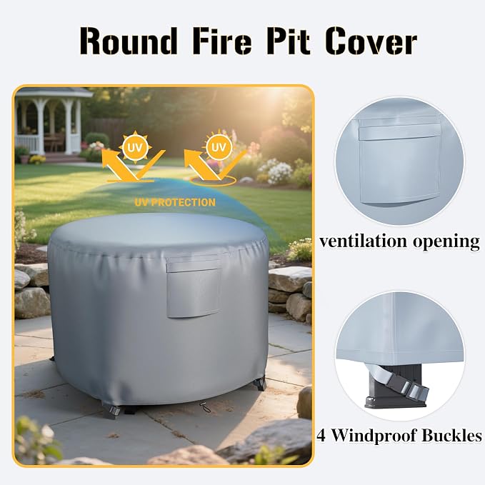 Chinchilla Heavy Duty 36 Inch Round Fire Pit Cover - Image 4