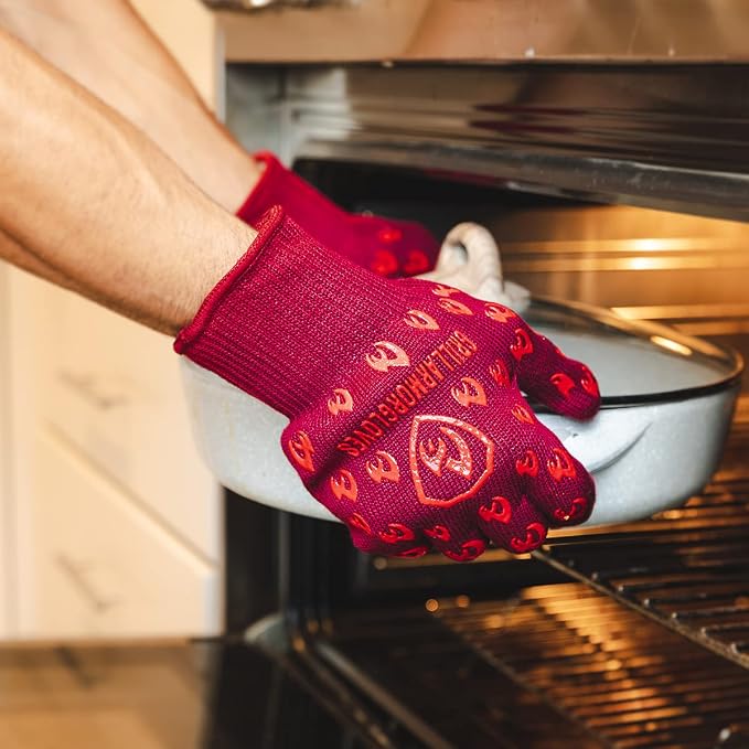Grill Armor Oven Gloves – 932°F Heat, Fire & Cut Resistant Mitts - Image 3