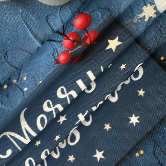 Merry Christmas Candle Star Round Table Cloth Cover, Elastic Edge Waterproof - Image 3