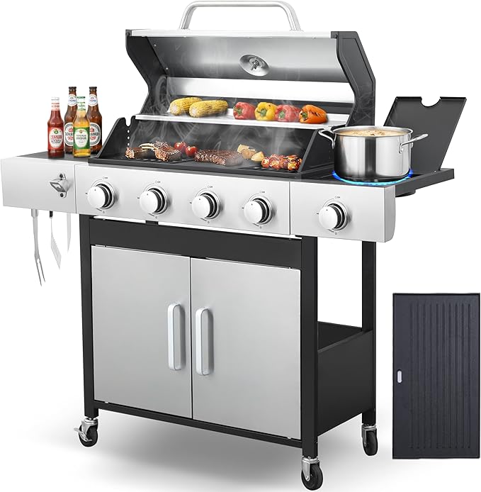 4-Burner Gas Grill, 790 BTU Outdoor BBQ Grill by Unknown