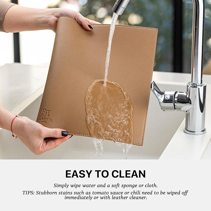 Faux Leather Placemats Set of 8 Vinyl Washable Wipeable Table Mats - Image 4