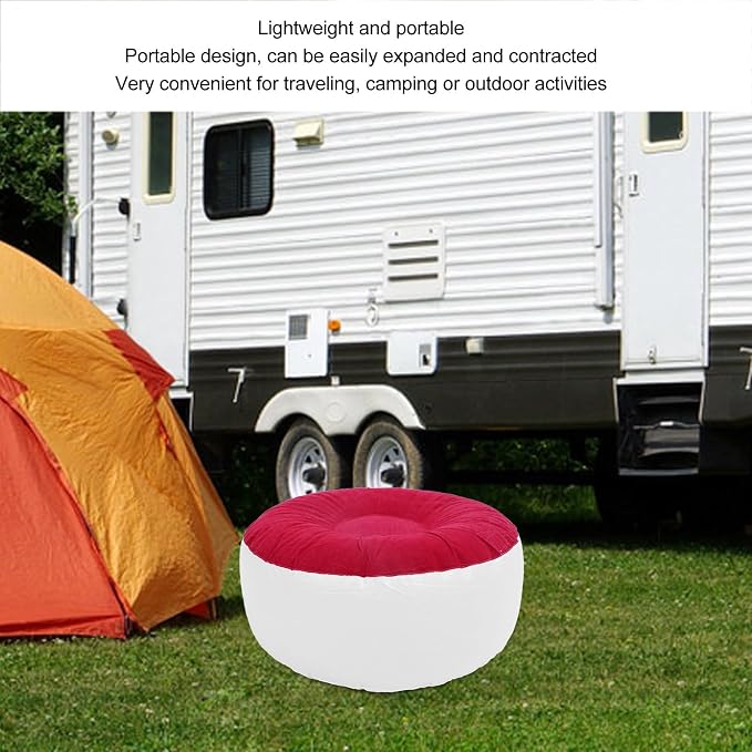 ZJchao Inflatable Pouf Ottoman, Outdoor Ottoman, Inflatable Foot Rest, Flocking - Image 7