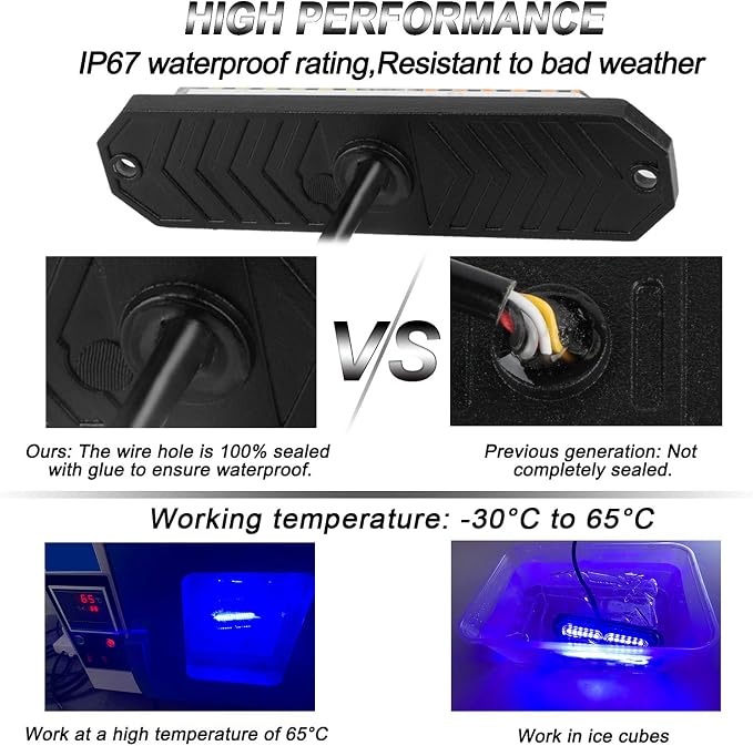 ASPL 8pcs Sync Feature Ultra Slim 12-LED Surface Mount Flashing Strobe Lights - Image 3