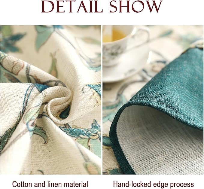 patdrea Designer Green Linen Table Cloth - Image 4