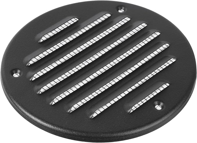 Square Ventilation Grille / 5" Inch Inside Measurement/Black Metal Air Vent - Image 3