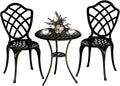 3 Piece Patio Bistro Set, Outdoor Bistro Table and Chairs Set of 2 w/Umbrella by Embraceartofoutdoorliving