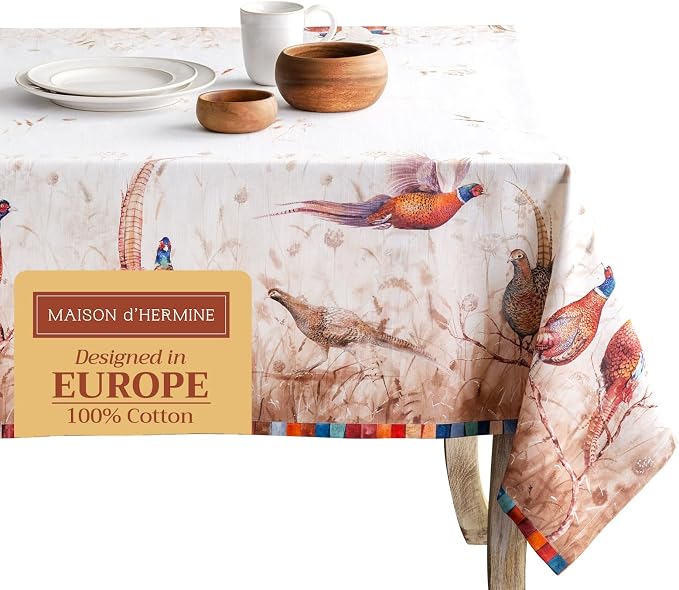 Maison d' Hermine Table Cloth Rectangle Table 100% Cotton 60 x 108 Inches Fall by MaisondHermine