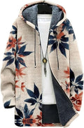 Men's Hooded Sweater Coat Knit Fleece Lined Long Cardigan Jacket by Unknown