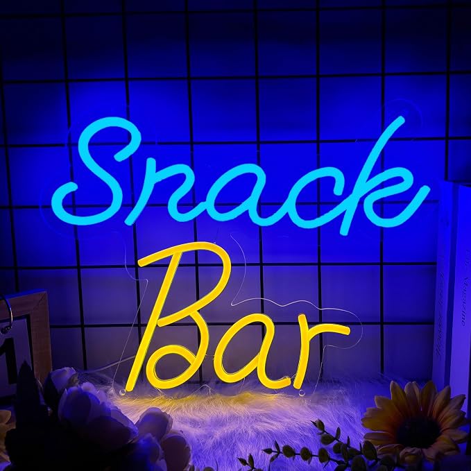 Snack Bar Neon Sign for Wall Decor, USB Powered Snack Bar Led Sign, Reusable by Moneter