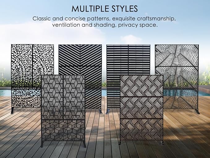 Kozyard Metal Privacy Screen 74" H x 47.2" W Decorative Outdoor Divider - Image 8