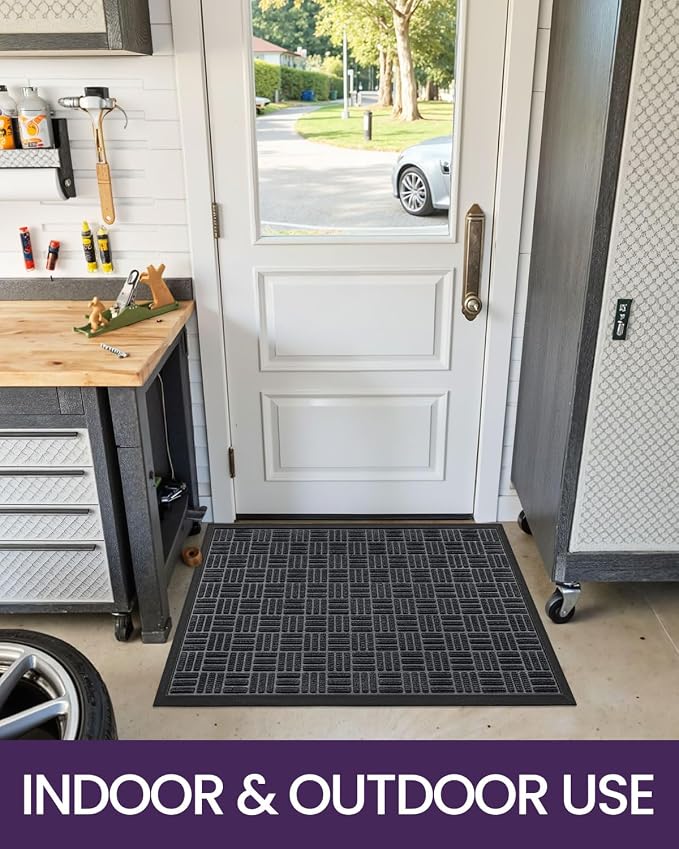 DEXI Front Door Mat Outside Entrance, 4x6 ft Large Rubber Entry Doormat Heavy - Image 9