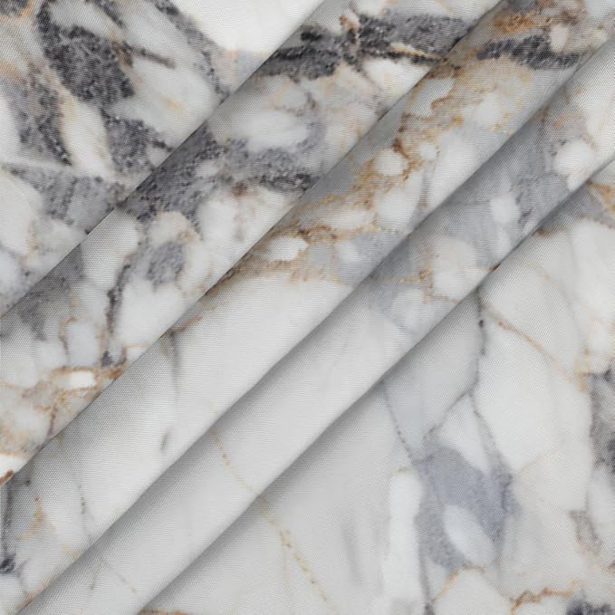 Natural Marble Texture Round Table Cloth Cover, Elastic Edge Waterproof - Image 3