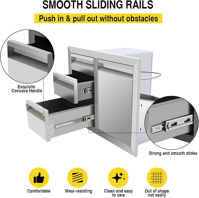 Outdoor Kitchen Drawer Combo, BBQ Access Door Drawers Combo - Image 4
