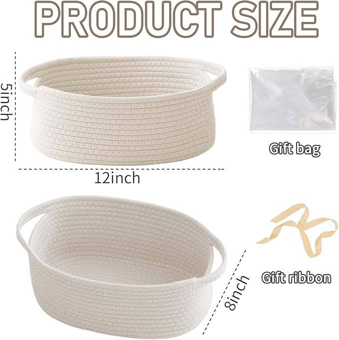 Woven Basket, Small Rope Storage Bin - Image 2