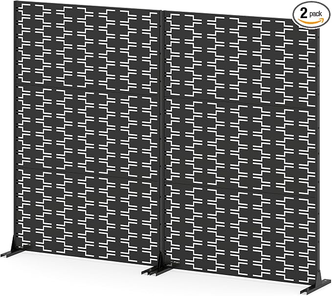 Giantex 2 Panels Metal Privacy Screen, Wall Divider by Giantex