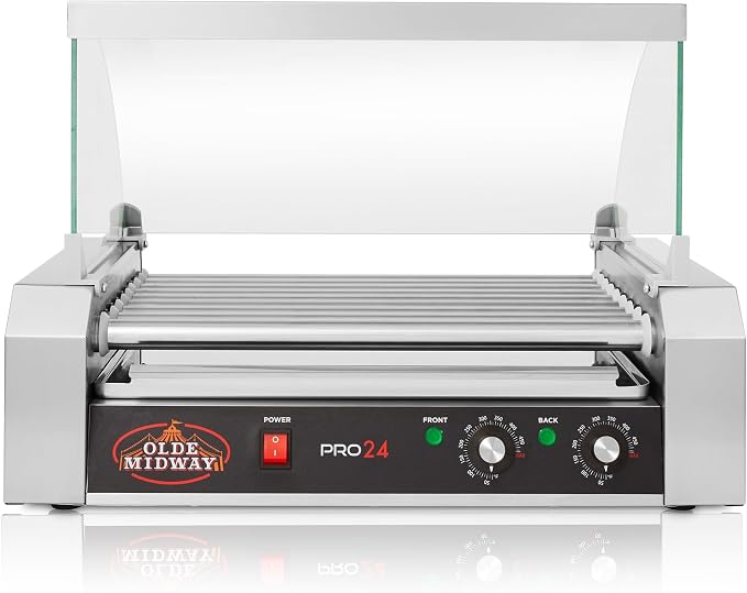 Olde Midway Electric 24 Hot Dog 9 Roller Grill Cooker Machine - Image 3