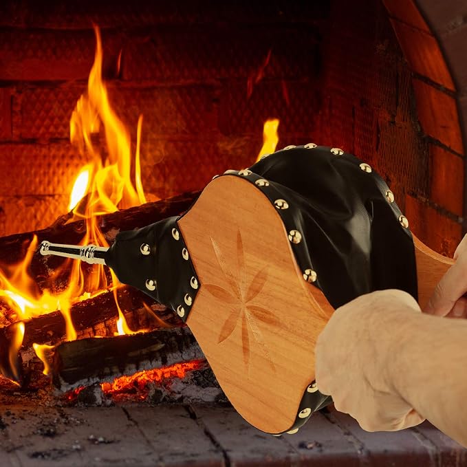 TJ.MOREE Fireplace Bellows Indoor 19"x 8" Large Wood Fire Blower - Image 2
