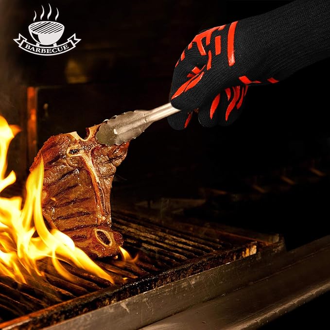 BBQ Grill Gloves 1472°F Heat Resistant, Long Grilling Gloves Oven Mitts - Image 7