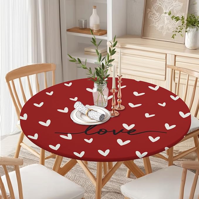 Valentines Day Round Fitted Tablecloth - Image 3