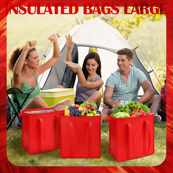 10 Pack Large Insulated Grocery Bags Reusable Shopping Bags - Image 5